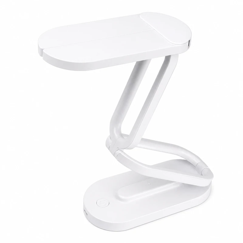 White GISTAR cordless UV lamp unfolded above its oval base